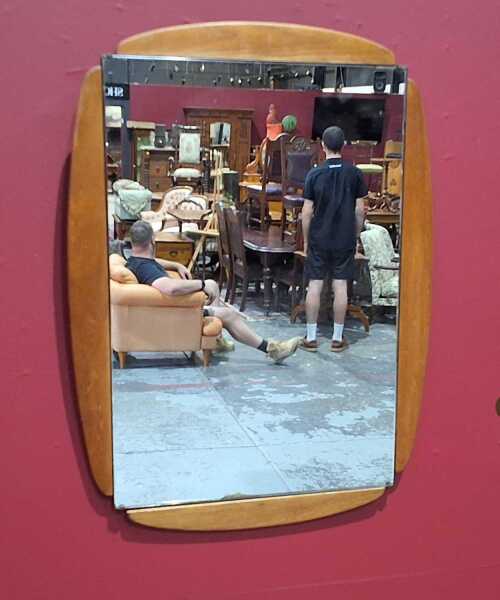 MID-CENTURY WALL MIRROR