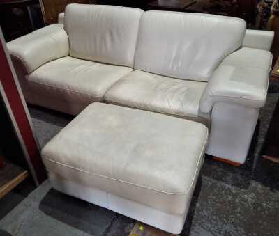 LEATHER LOUNGE AND OTTOMAN