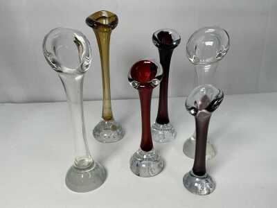 Art Glass Bud Vases (6)