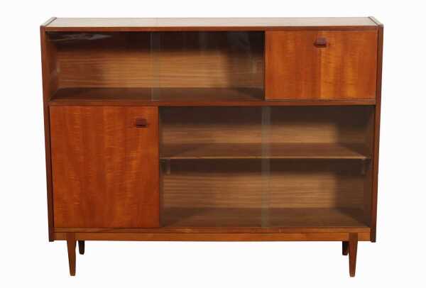 TEAK BOOKCASE DISPLAY CABINET