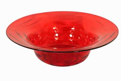 Ruby Glass Shallow Open Bowl