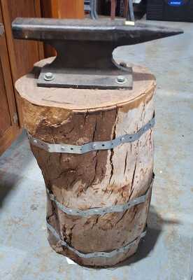 Anvil On Woodblock