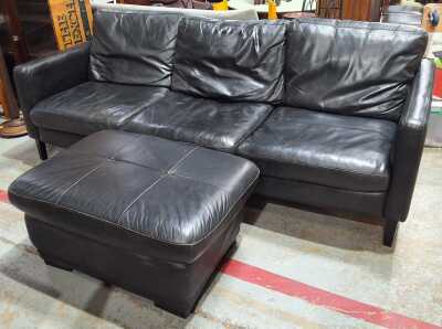 Leather Lounge With Ottoman