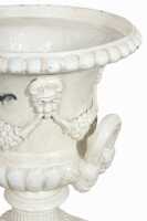 PAIR OF CAST IRON URNS - 3