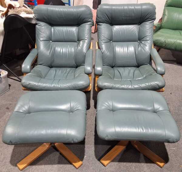 PAIR OF SWIVEL ARM CHAIRS