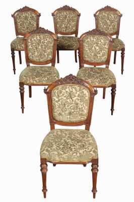 Set Of Walnut Dining Chairs