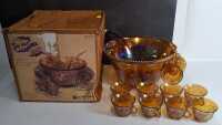 CARNIVAL GLASS PUNCH BOWL - 2