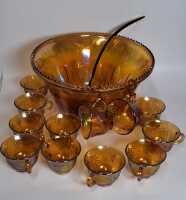 CARNIVAL GLASS PUNCH BOWL