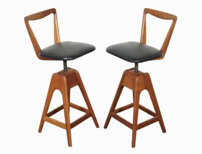 Pair Of "Danish" Bar Stools