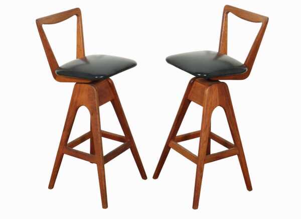 PAIR OF "DANISH" BAR STOOLS