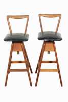PAIR OF "DANISH" BAR STOOLS - 2
