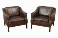 PAIR OF DANISH LEATHER LOUNGE CHAIRS