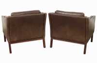 PAIR OF DANISH LEATHER LOUNGE CHAIRS - 3