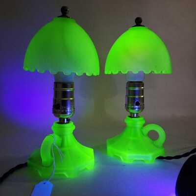 1174 · URANIUM GLASS LAMPS