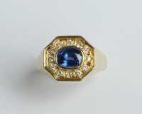 SAPPHIRE & DIAMOND RING - 2