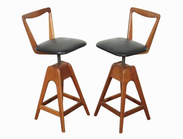 PAIR OF "DANISH" BAR STOOLS