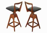 PAIR OF "DANISH" BAR STOOLS - 3