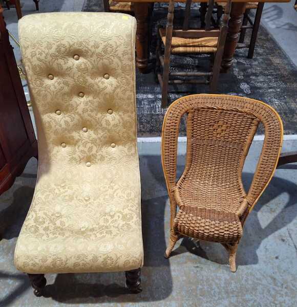 SLIPPER AND CANE CHAIR
