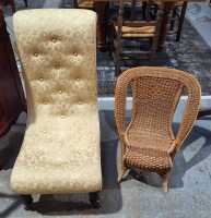 SLIPPER AND CANE CHAIR