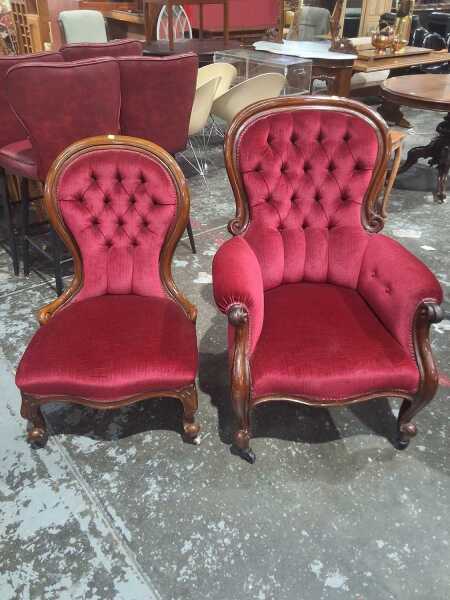 GRANDFATHER AND GRANDMOTHER CHAIRS