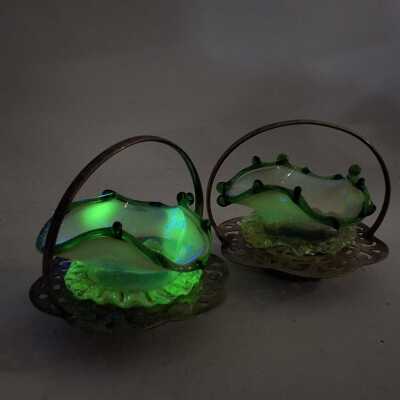 Uranium Glass Salt Cellars