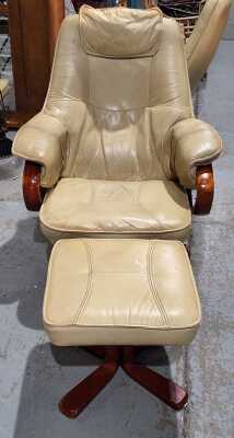 Leather Chair And Stool