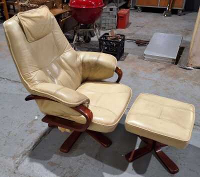 Leather Chair And Stool
