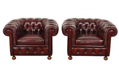 Pair Of Chesterfield Club Chairs