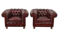 PAIR OF CHESTERFIELD CLUB CHAIRS