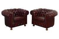 PAIR OF CHESTERFIELD CLUB CHAIRS - 2