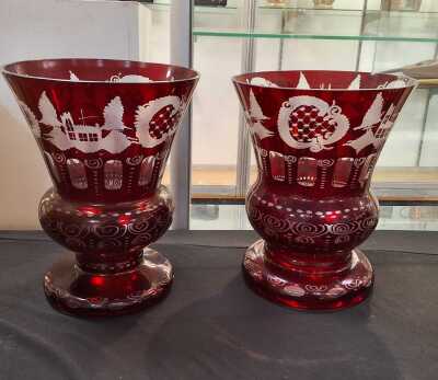 Red Glass Vases
