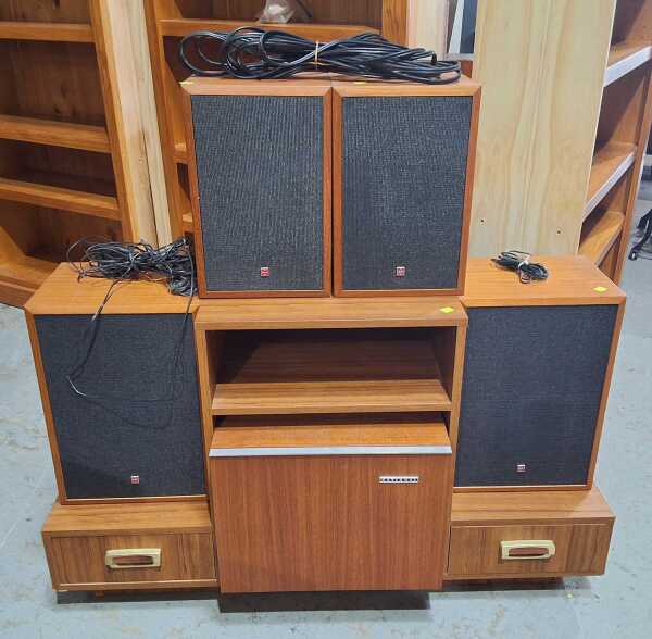 MUSIC CABINET AND SPEAKERS