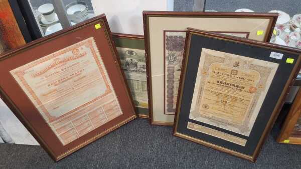 FRAMED CERTIFICATES AND BONDS