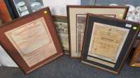 FRAMED CERTIFICATES AND BONDS