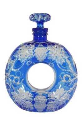 STEVENS AND WILLIAMS OVERLAY GLASS DECANTER