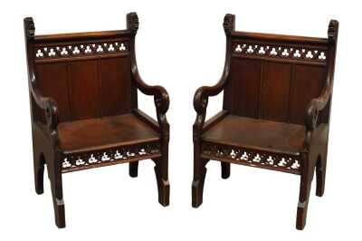 PAIR OF BISHOP'S CHAIRS