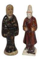 TWO CHINESE POTTERY FIGURES