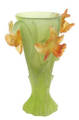 DAUM NANCY DAFFODIL VASE