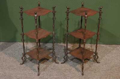 PAIR OF CAST IRON PLANT STANDS