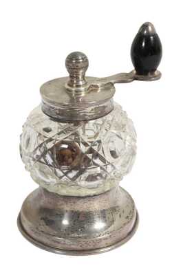 CRYSTAL AND SILVER PEPPER MILL