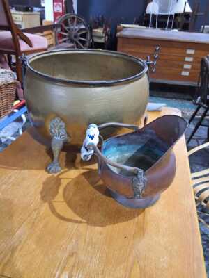 COAL SCUTTLE & WOOD BASKET