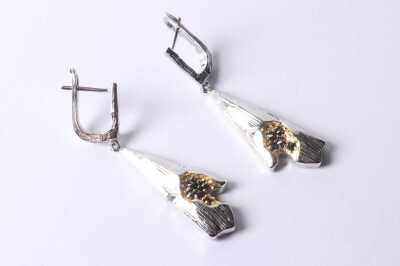 SILVER MODERNIST EARRINGS