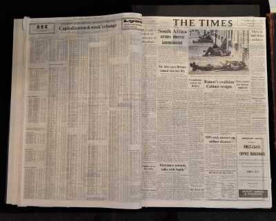 THE LONDON TIMES 1970-76. Seven months bound in four volumes