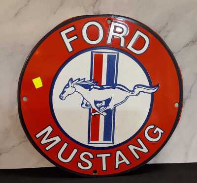 ENAMEL MUSTANG SIGN