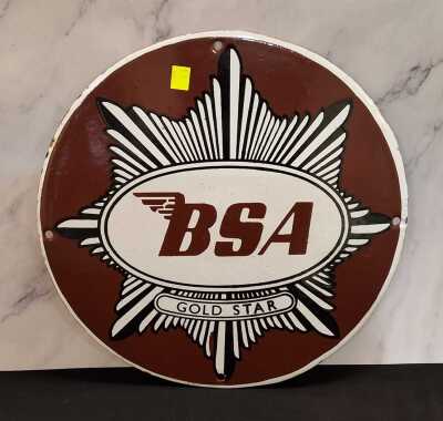 ENAMEL BSA MOTORCYCLES SIGN