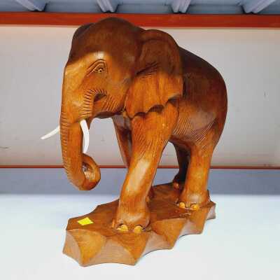 CARVED TIMBER ELEPHANT