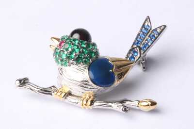 SILVER BIRD BROOCH