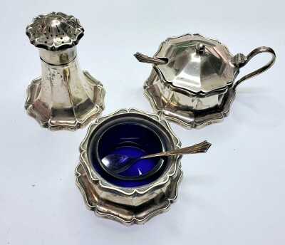 SILVER CONDIMENT SET