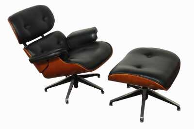 EAMES STYLE LOUNGE CHAIR & STOOL