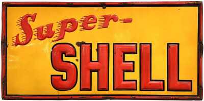 SHELL ENAMEL SIGN